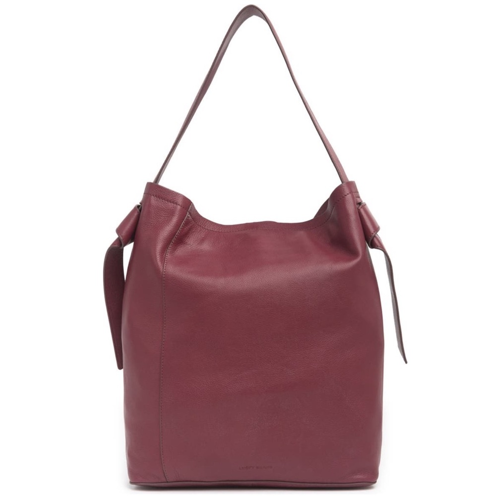 Lucky Brand | NWT Jeun Dark Red Hobo Slouchy Leather Shoulder Tote Bag